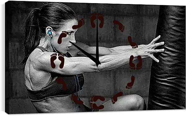 Часы картина - Тренировка с грушей