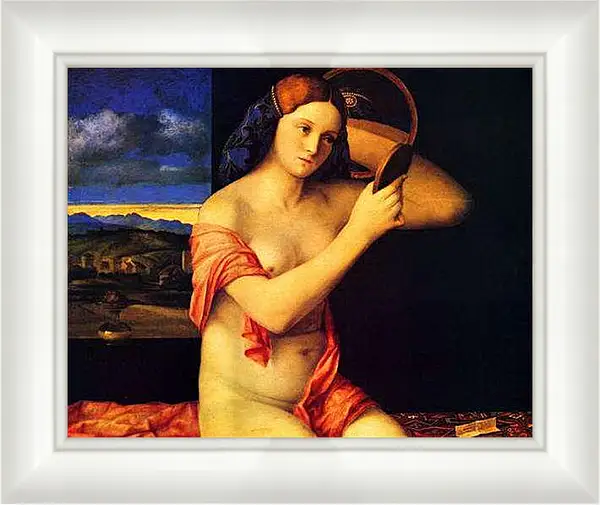 Картина в раме - Young Woman at her Toilet. Джованни Беллини