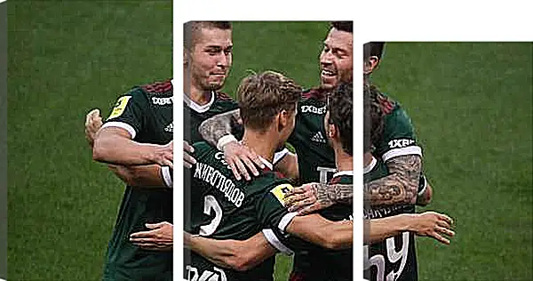 Модульная картина - Празднование гола. Локомотив Москва. Lokomotiv Moscow