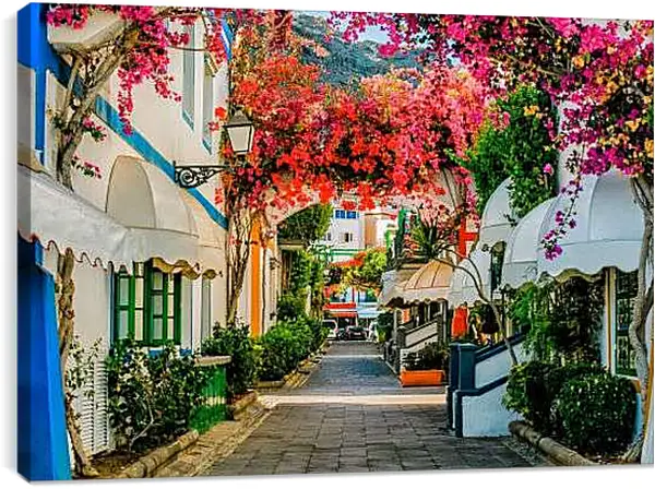 Постер на подрамнике - Цветущая улица