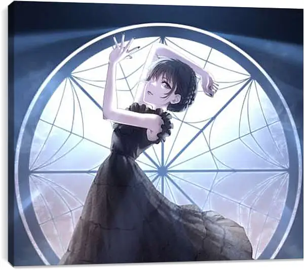 Постер на подрамнике - Уэнсдей Аддамс в чёрном платье