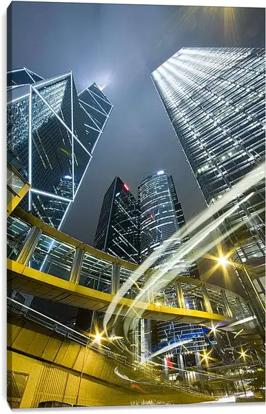 Постер на подрамнике - Гонконг ночью