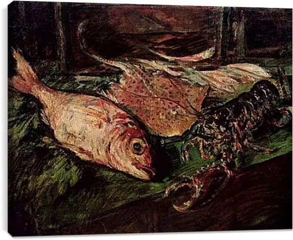 Постер на подрамнике - Натюрморт с омаром. Коровин Константин