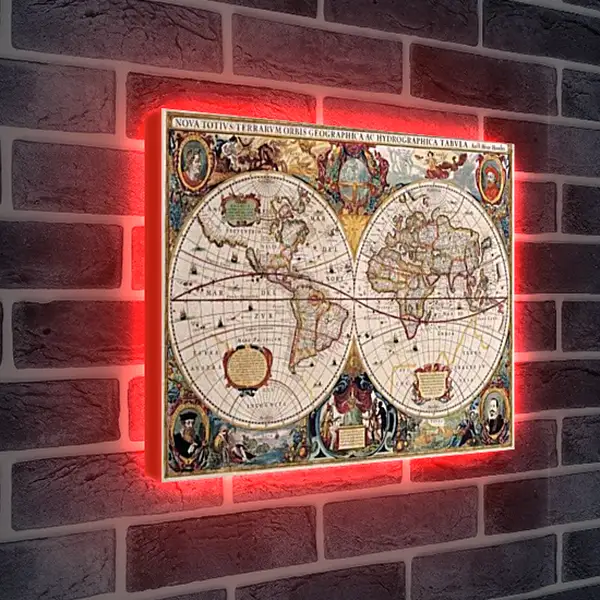 Лайтбокс световая панель - Старинная карта