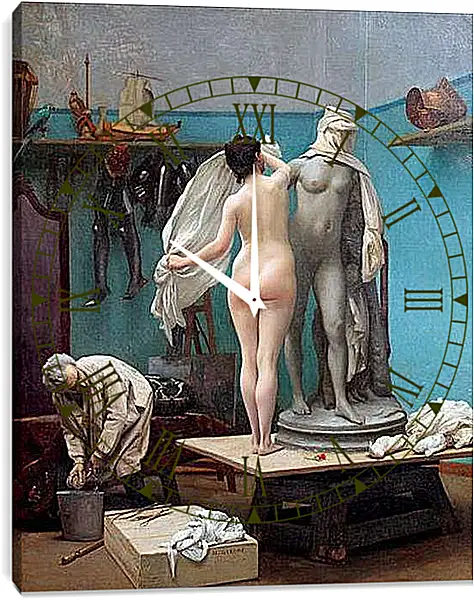 Часы картина - Завершение сеанса. Жан-Леон Жером