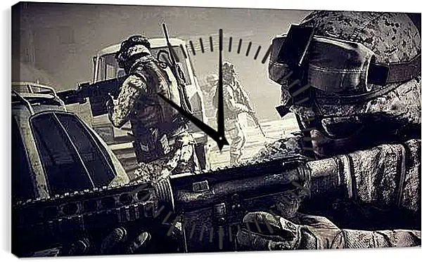Часы картина - battlefield 3, soldiers, machine