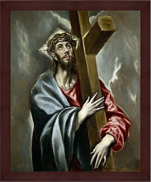 Картина в раме - Cristo Abrazado a la Cruz. Эль Греко
