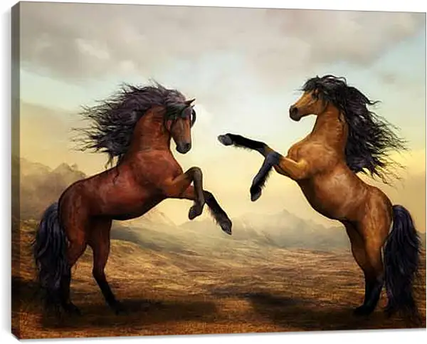 Постер на подрамнике - Лошадиные танцы