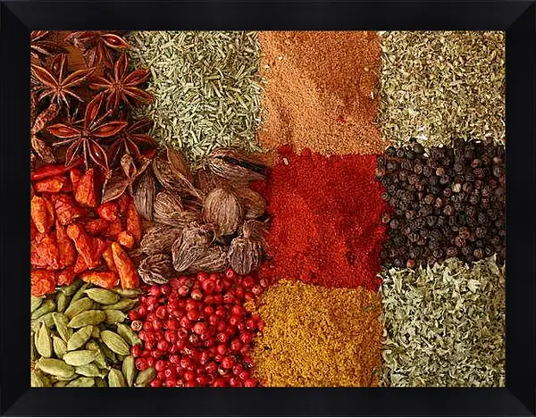 Картина в раме - Специи. Ароматный калейдоскоп.