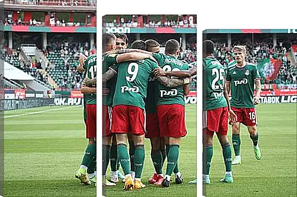Модульная картина - Празднование гола. Локомотив Москва. Lokomotiv Moscow