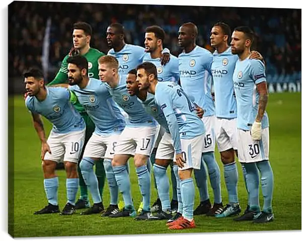 Постер на подрамнике - Фото перед матчем. Манчестер Сити. Manchester City