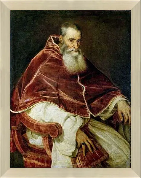 Картина в раме - Портрет Павла III. Тициан Вечеллио