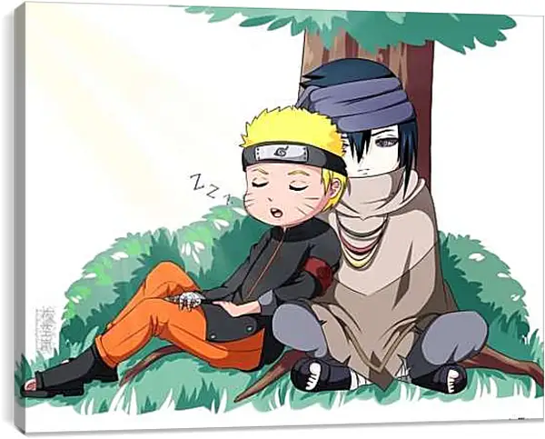 Постер на подрамнике - Naruto and Saske