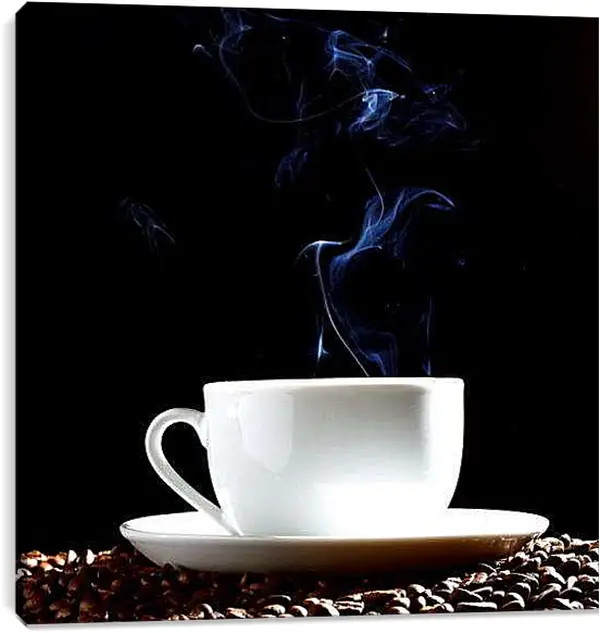 Постер на подрамнике - Чашка и пар. Утренний ритуал.