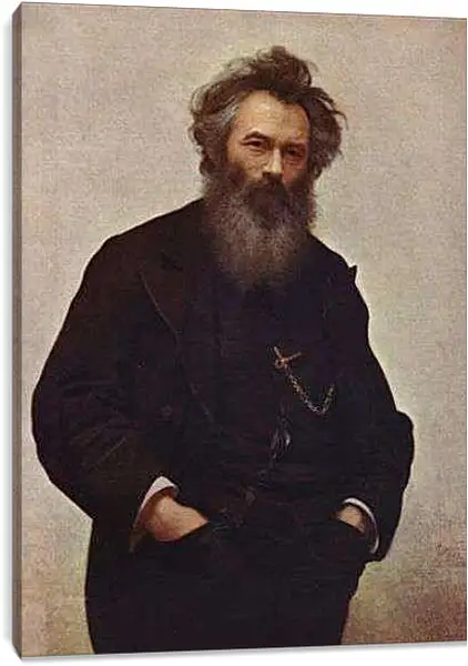 Постер на подрамнике - Портрет художника Ивана Шишкина. Иван Николаевич Крамской