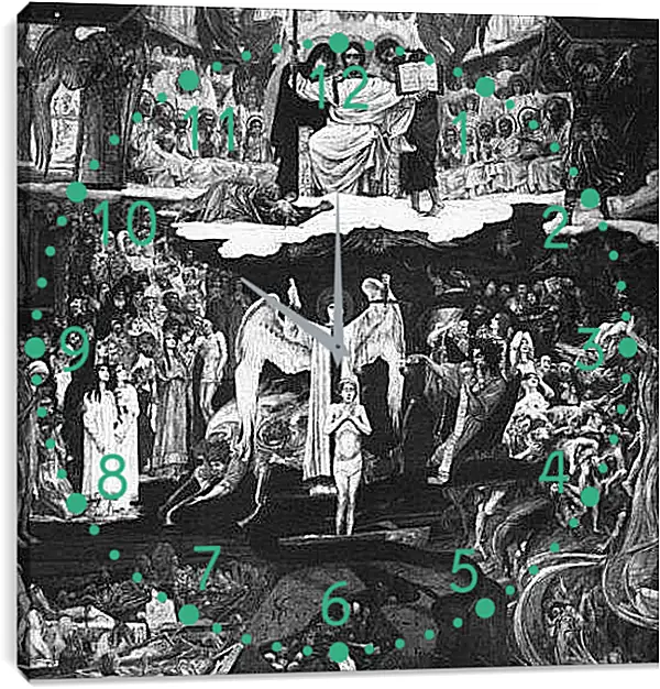 Часы картина - Видение страшного суда. Виктор Васнецов