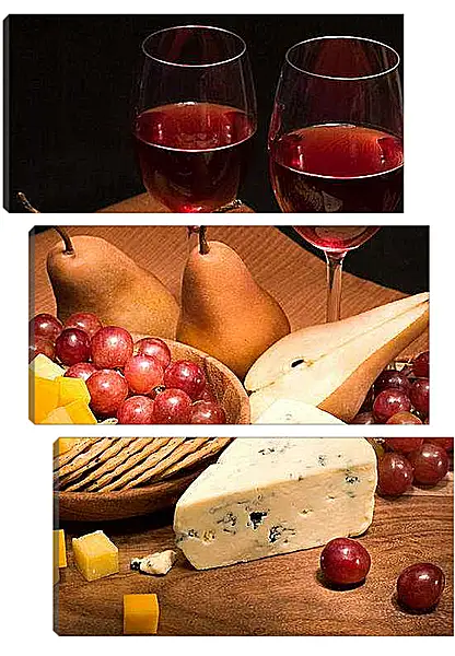 Модульная картина - Ужин для двоих. Вечерний натюрморт.