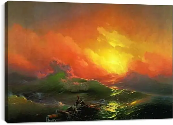 Постер на подрамнике - Девятый вал. Иван Айвазовский