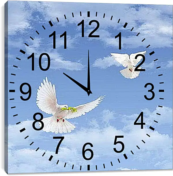 Часы картина - Sky with goubyami - Небо с гоубями
