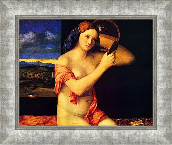 Картина в раме - Young Woman at her Toilet. Джованни Беллини