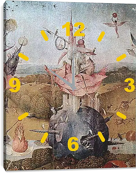 Часы картина - Der Garten der Luste, Mitteltafel - Der Garten der Luste. Иероним Босх