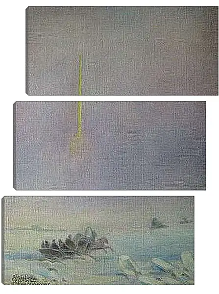 Модульная картина - St-Petersbourg, sur la glace de la Neva. Иван Айвазовский