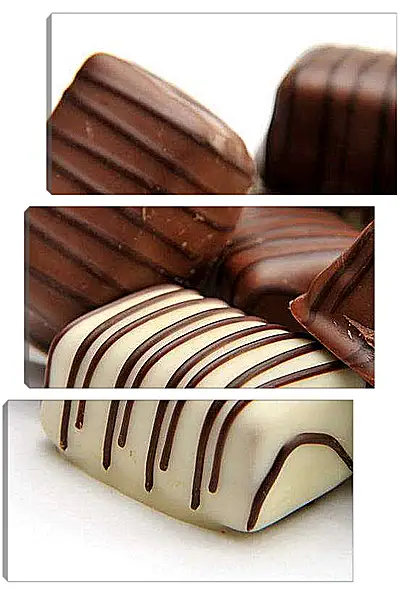 Модульная картина - Конфета в белом шоколаде. Шоколадное Наслаждение.