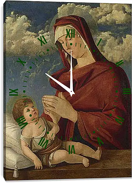 Часы картина - The Virgin and Child. Джованни Беллини