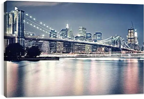 Постер на подрамнике - Бруклинский мост. Нью-Йорк. Америка.