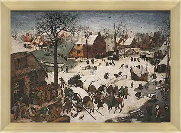 Картина в раме - Volkstelling in Betlehem. Брейгель Питер Старший