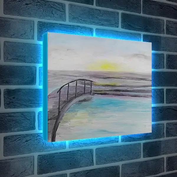 Лайтбокс световая панель - Свет вдалеке. Солнце на рассвете.