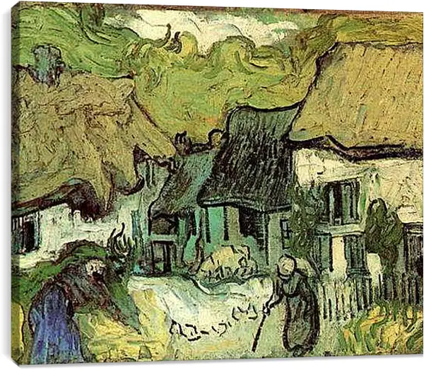 Постер на подрамнике - Thatched Cottages in Jorgus. Винсент Ван Гог.