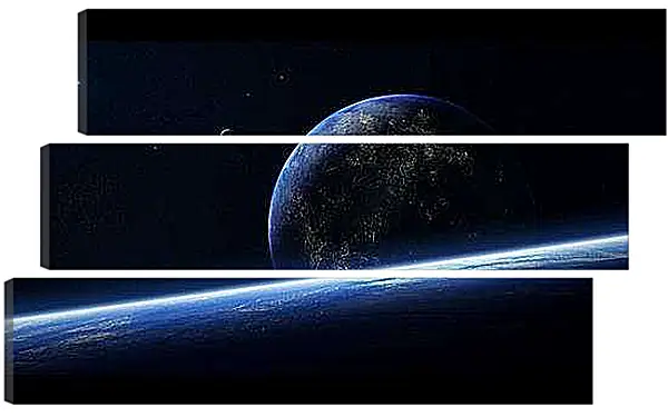 Модульная картина - Поверхность земли глазами космонавта
