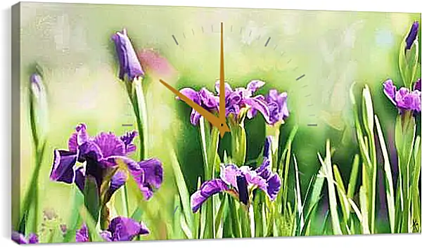 Часы картина - Ирисы