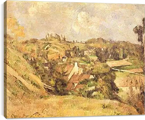 Постер на подрамнике - Auvers-sur-Oise Vu du cote du Val Harme. Поль Сезанн
