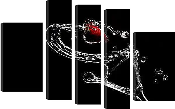 Модульная картина - Клубника и бокал. Ягодное мгновение.