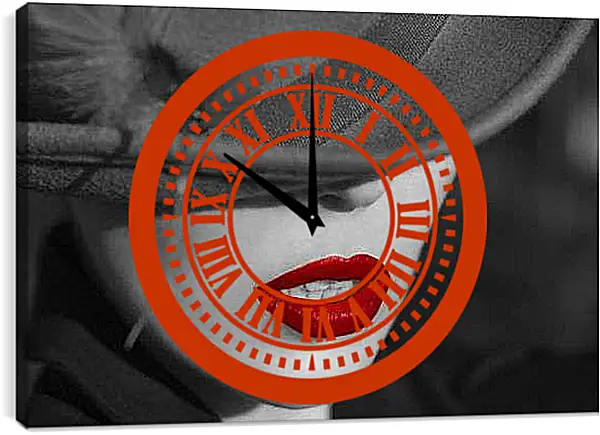 Часы картина - Яркая помада