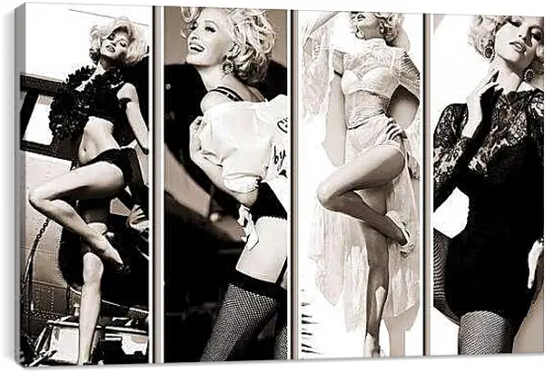 Постер на подрамнике - Красивые девушки. Черно-белое фото