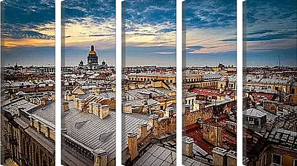 Модульная картина - Крыши Санкт-Петербурга