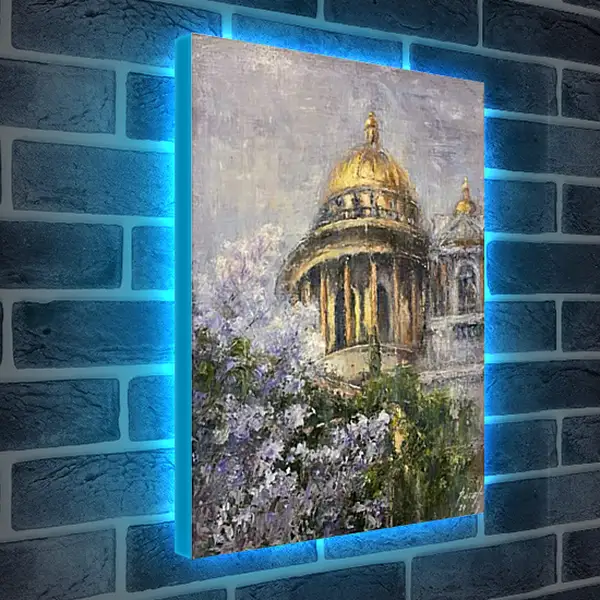 Лайтбокс световая панель - Исаакиевский собор весной