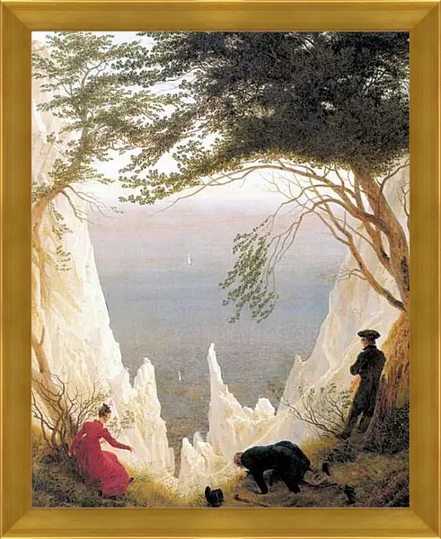 Картина в раме - Меловые скалы на острове Рюген. Каспар Давид Фридрих