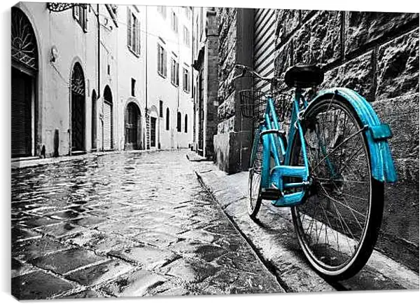 Постер на подрамнике - Флоренция, голубой велосипед