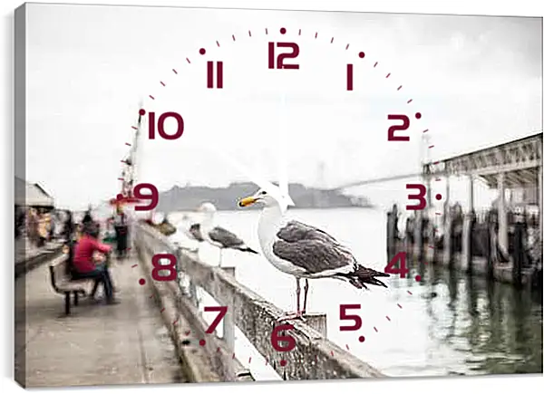 Часы картина - Чайки