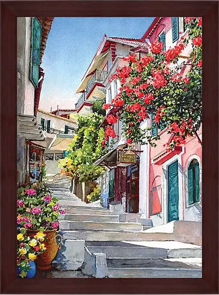 Картина в раме - городок