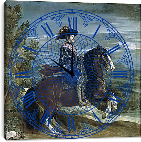 Часы картина - Felipe IV on Horseback. Диего Веласкес