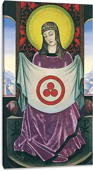 Постер на подрамнике - Мадонна орифламма. Рерих Николай