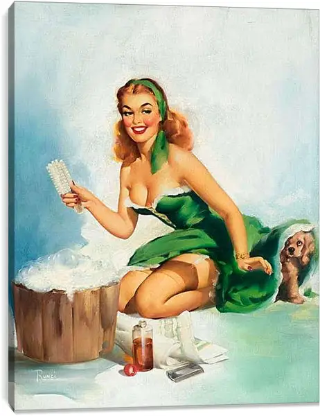 Постер на подрамнике - Девушка (стиль пин ап)