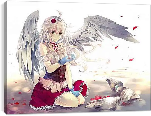 Постер на подрамнике - Аниме, девушка с крыльями