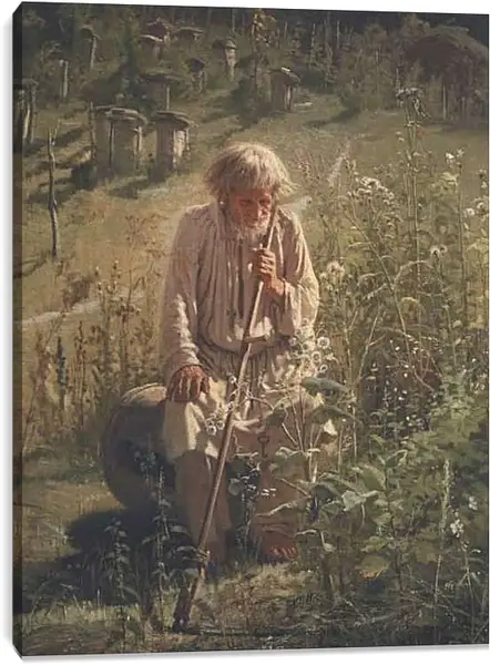 Постер на подрамнике - Пасечник. Иван Николаевич Крамской