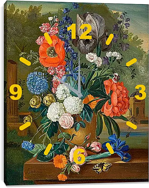 Часы картина - Цветы